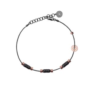 bracciale uomo 3 raggi rutenio pietre nere solaris gioielli argento ellius