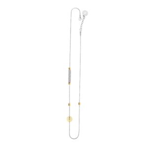 collana donna 1 raggio rodio pietre bianche solaris gioielli argento ellius