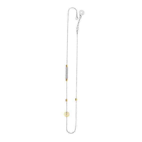 collana donna 1 raggio rodio pietre bianche solaris gioielli argento ellius