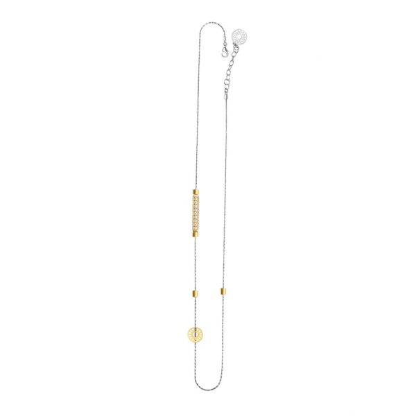 collana donna 1 raggio rodio pietre champagne solaris gioielli argento ellius
