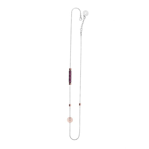 collana donna 1 raggio rodio pietre ruby solaris gioielli argento ellius