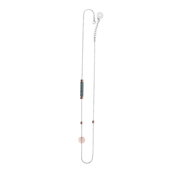collana donna 1 raggio rodio pietre verdi solaris gioielli argento ellius