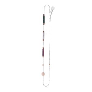 collana donna 3 raggio rodio pietre ruby bianche e verde solaris gioielli argento ellius