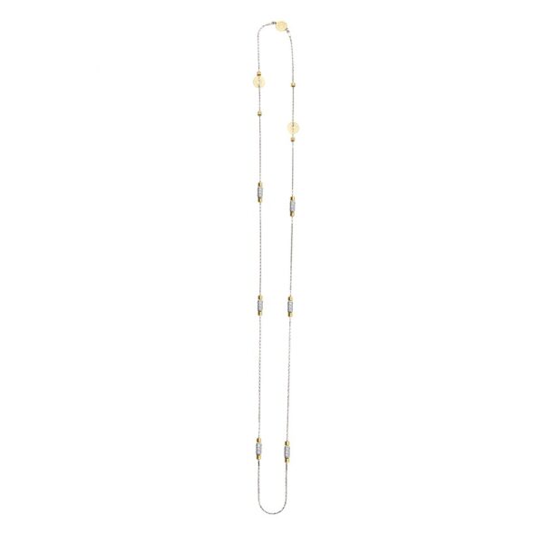 collana donna 6 raggi rodio pietre bianche solaris gioielli argento ellius