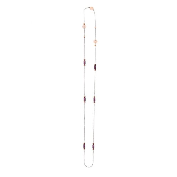 collana donna 6 raggi rodio pietre ruby solaris gioielli argento ellius