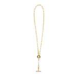 collana donna catena tbar dorato pietre champagne e bianche solaris gioielli argento ellius