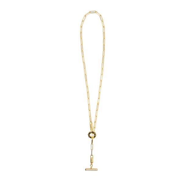 collana donna catena tbar dorato pietre champagne e bianche solaris gioielli argento ellius