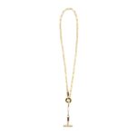 collana donna catena tbar dorato pietre ruby e bianche solaris gioielli argento ellius