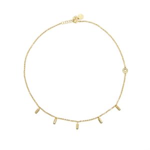 collana donna ciondoli raggi mini dorata pietre bianche e champagne solaris gioielli argento ellius