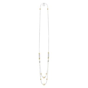 collana donna doppia rodio pietre bianche solaris gioielli argento ellius