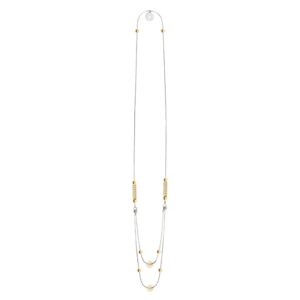 collana donna doppia rodio pietre champagne solaris gioielli argento ellius