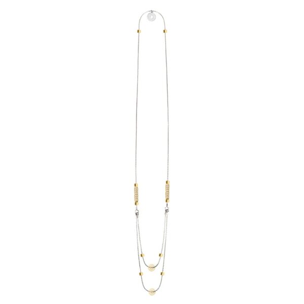 collana donna doppia rodio pietre champagne solaris gioielli argento ellius