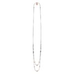 collana donna doppia rutenio pietre bianche solaris gioielli argento ellius
