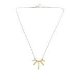 collana donna raggi a scalare dorata pietre champagne e bianche solaris gioielli argento ellius