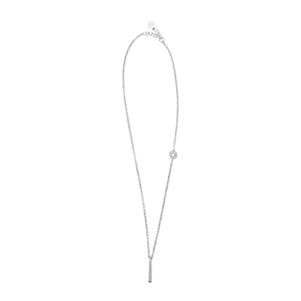 collana donna raggio a ciondolo rodio pietre bianche solaris gioielli argento ellius