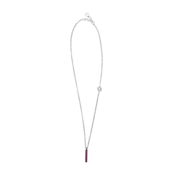 collana donna raggio a ciondolo rodio pietre ruby solaris gioielli argento ellius