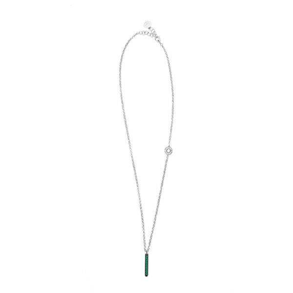 collana donna raggio a ciondolo rodio pietre verdi solaris gioielli argento ellius