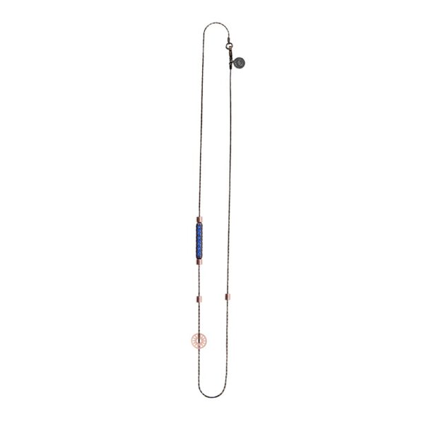 collana uomo 1 raggio rutenio pietre blu solaris gioielli argento ellius