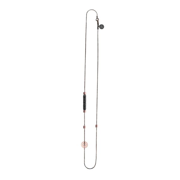 collana uomo 1 raggio rutenio pietre nere solaris gioielli argento ellius