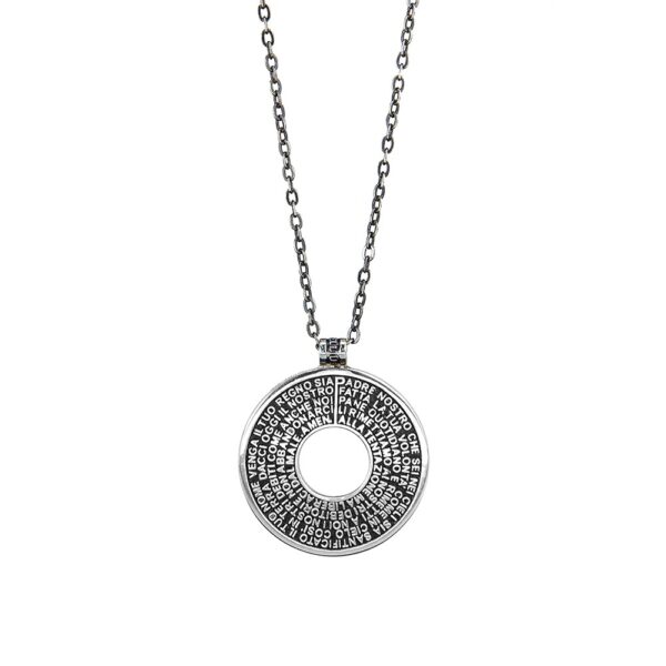 collana uomo ciondolo anello doppio rodio era gioielli argento ellius
