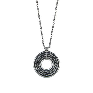 collana uomo ciondolo anello doppio rodio era gioielli argento ellius retro