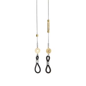 porta occhiali donna rodio pietre champagne solaris gioielli argento ellius