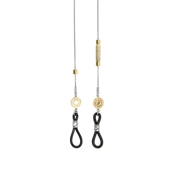 porta occhiali donna rodio pietre champagne solaris gioielli argento ellius