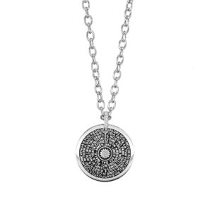 collana donna ciondolo piccolo doppio rodio pietre bianche era gioielli argento ellius