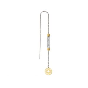 orecchino donna catena rodio pietre bianche solaris gioielli argento ellius