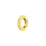 orecchino donna ottagono dorato pietre champane solaris gioielli argento ellius