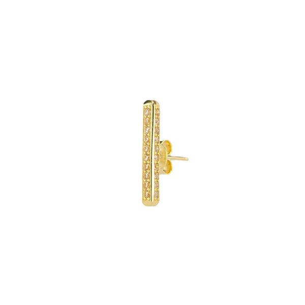orecchino donna raggio dorato pietre champagne solaris gioielli argento ellius