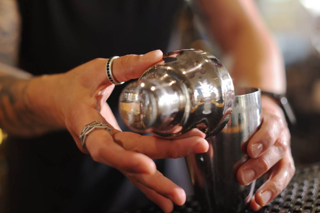 Silver rings worn by men