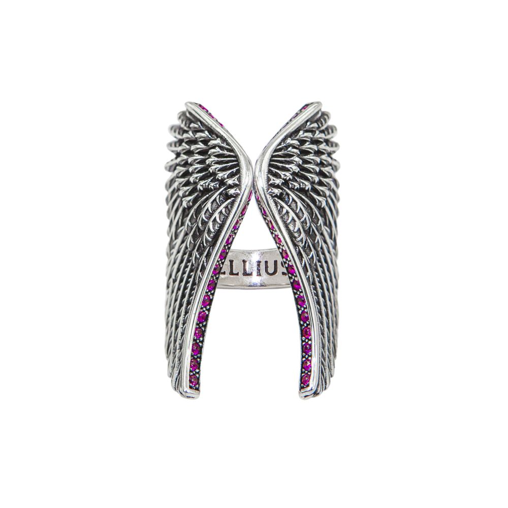 anello ali aquila con pietre donna argento gioielli ellius