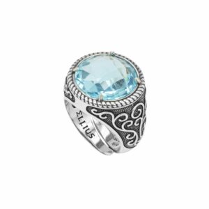 anello gemma topazio donna gioielli argento ellius