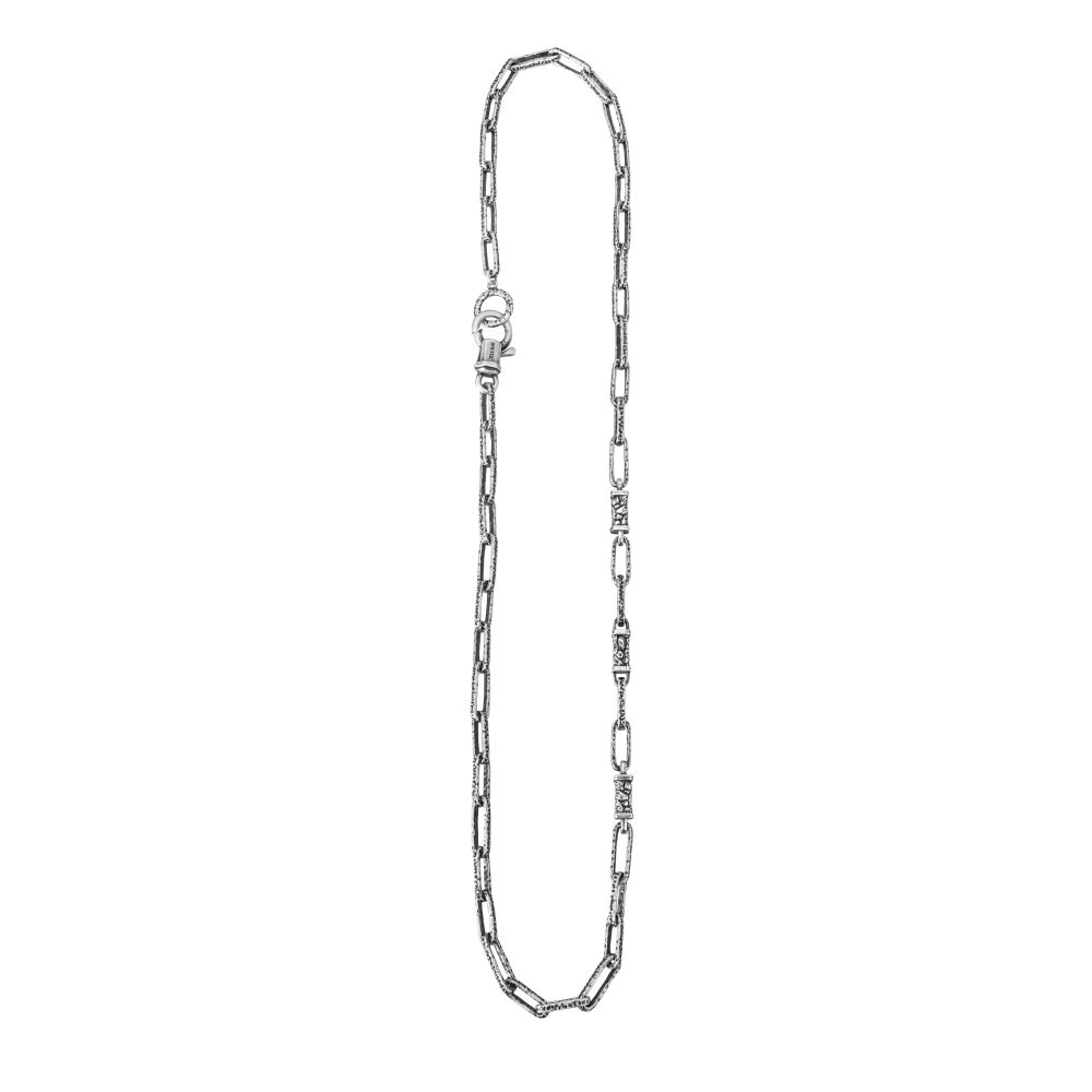 collana catena martellata tre elementi opus uomo gioielli argento ellius