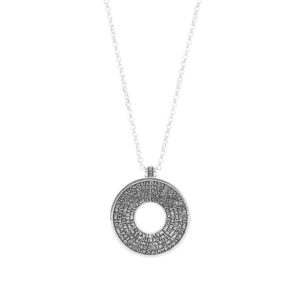 collana donna ciondolo anello doppio rodio era gioielli argento ellius