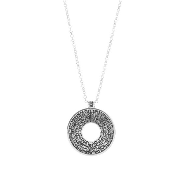 collana donna ciondolo anello doppio rodio era gioielli argento ellius