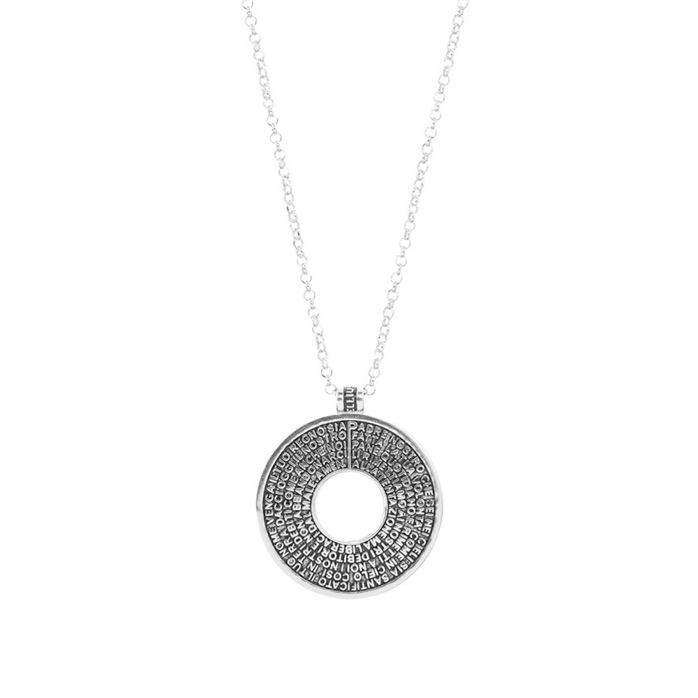 collana donna ciondolo anello doppio rodio era gioielli argento ellius