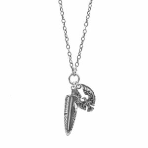 collana piuma fenice minimal gioielli argento ellius