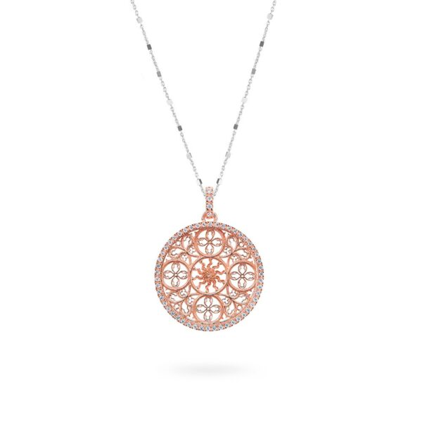 Collana Rosone Duomo di Milano Rosé gioiello argento