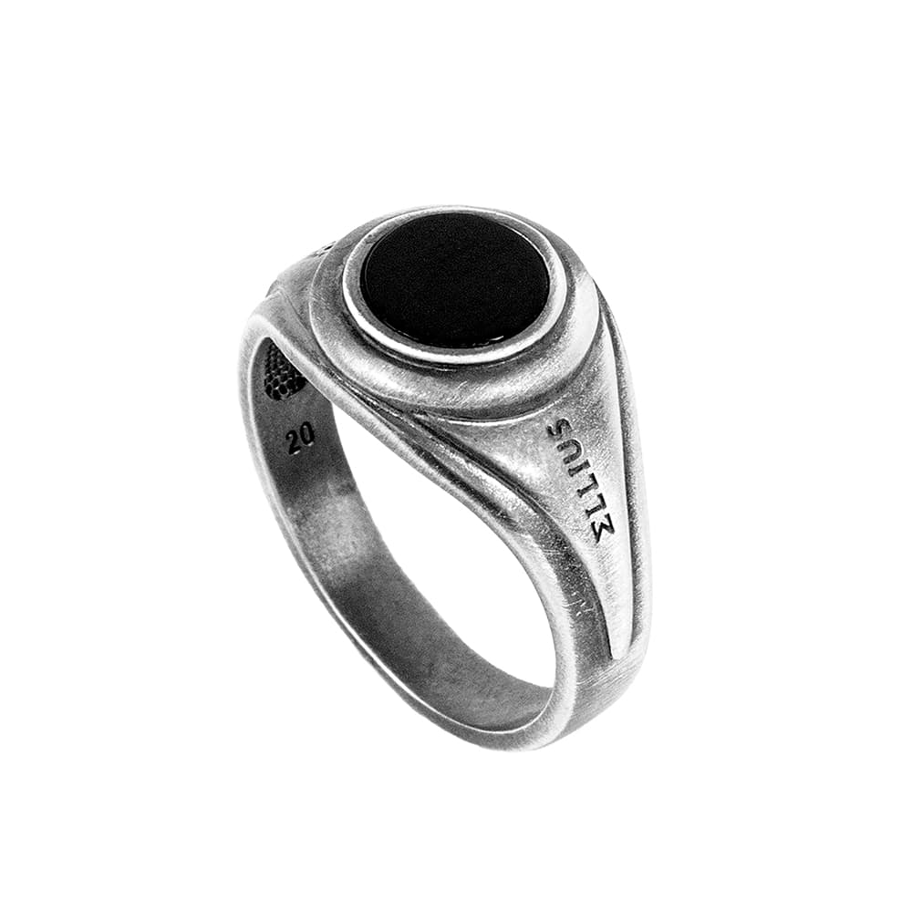 Anello Gemma argento pietra circolare uomo