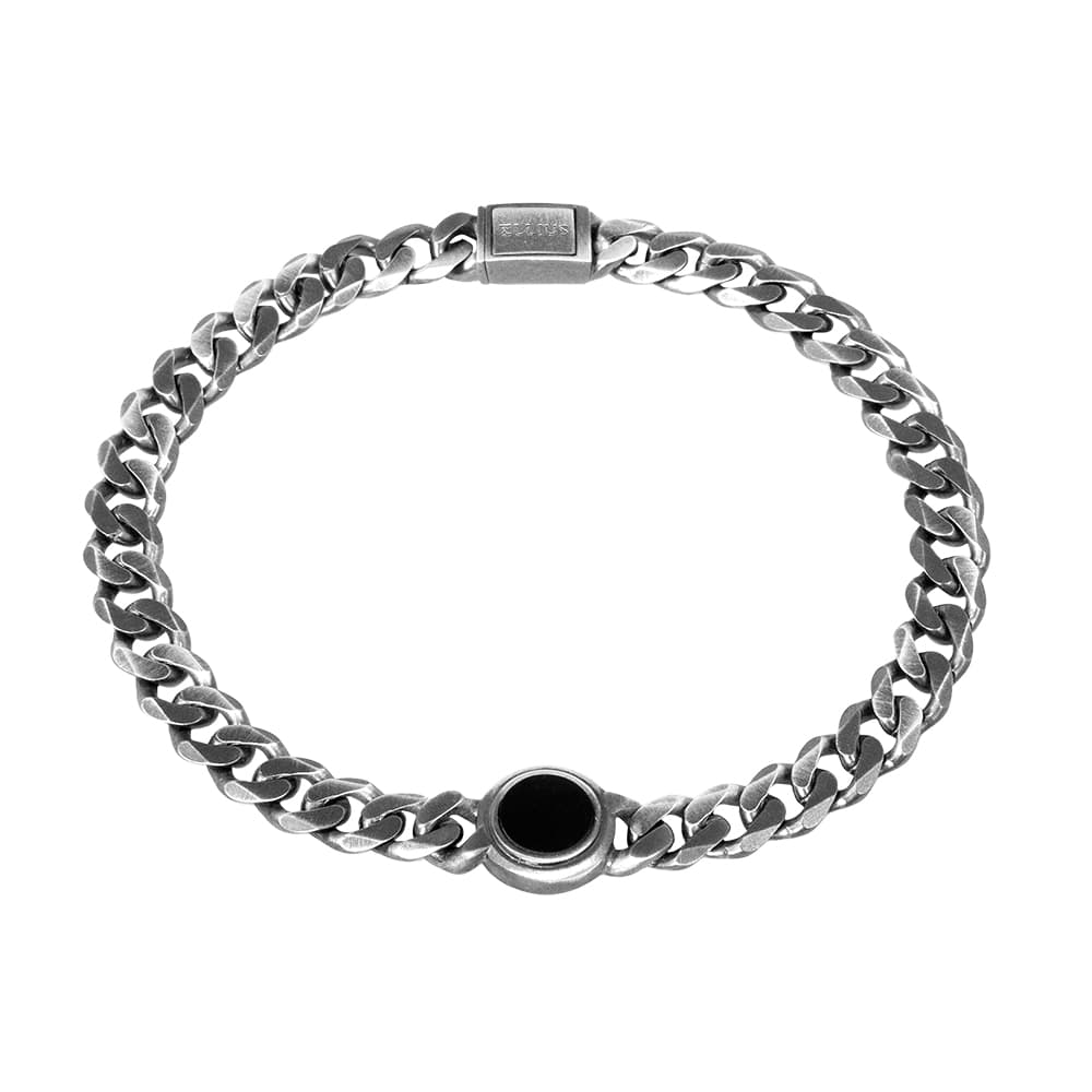 Bracciale Gemma argento pietra circolare uomo