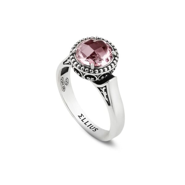 Anello Agnese Seicento barocco pietra viola donna in argento