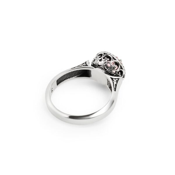 Anello Agnese Seicento barocco pietra viola donna in argento retro