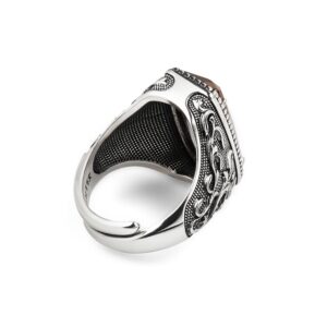 Anello Estasi Seicento barocco pietra fume donna in argento retro