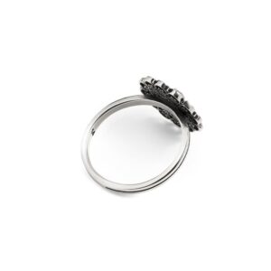 Anello Floreale Seicento pietra viola donna in argento retro