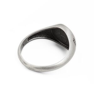 Anello Giglio Firenze in argento satinato per uomo retro