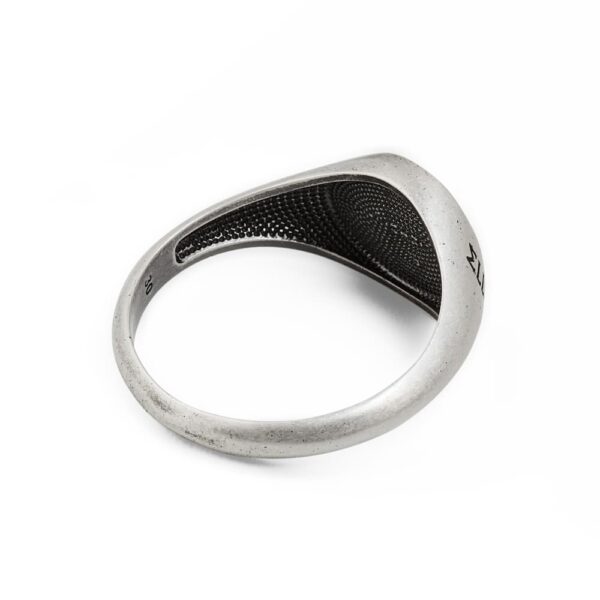 Anello Giglio Firenze in argento satinato per uomo retro