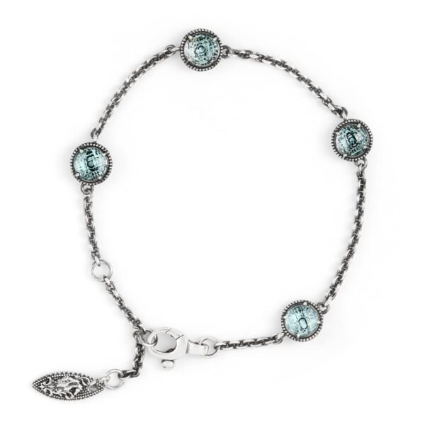 Bracciale Agnese Seicento pietre celesti donna barocco in argento