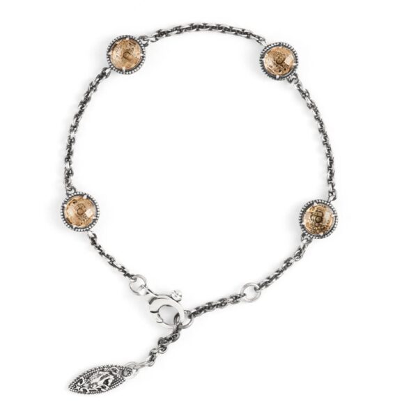 Bracciale Agnese Seicento pietre gialle donna barocco in argento